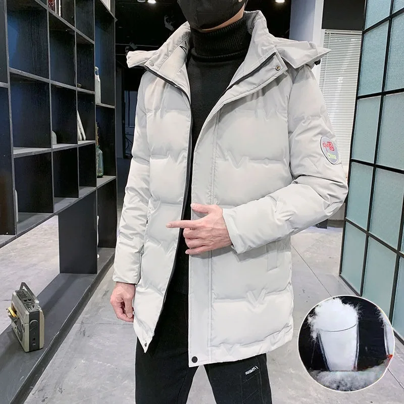 2023 New down Jacket Men MidLength Windproof Waterproof Winter Extremely Cold Men Young and Middle-Aged Thickened Coat Wash-Free