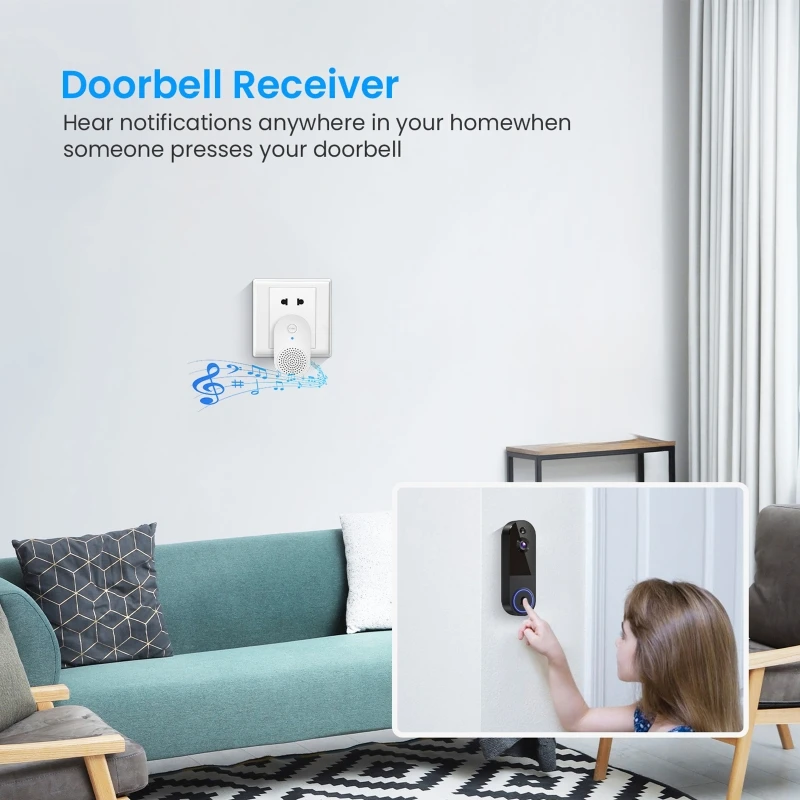 

1080P Wireless Doorbell Camera High Definition Night Vision PIR Motion Detection Two-Way Audio Video Door Bells Home Office