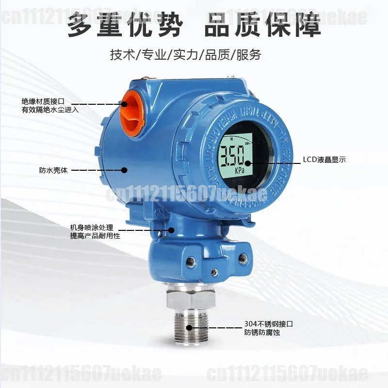 For Digital Display Diffused Silicon Pressure Transmitter 4-20mA Output Explosion Proof High Precision Hydraulic Water Pressure