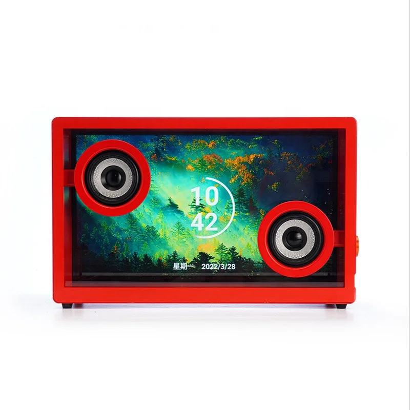 Floating Lyrics Subtitles Transparent Visualization Blue Tooth Display Magnetic Home Audio Lyric Speaker With Font Barrage