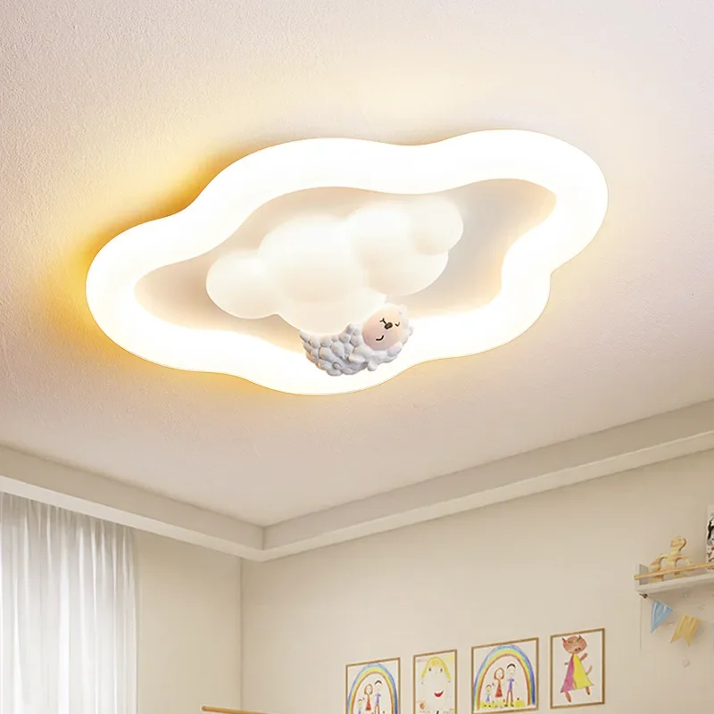 Cloud Light LED Children's Room Baby Room Ceiling Lights Modern Cream Style Nursery Decor Boy Girl Bedroom Cloud Ceiling Lamps