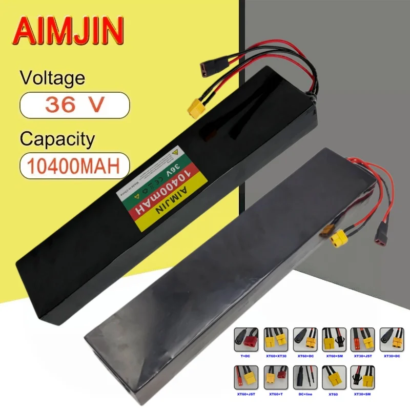 36V 10400mAh 10S4P Electric Scooter Lithium Battery Pack 18650 Cells with BMS for 750W-1000W Scooters