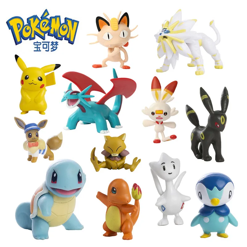 Pokemon 4-13Cm Tomy New Cartoons Movie Anime Figure Pikachu Bulbasaur Charmander Cosplay Collection Pet Action Model Toy Gift