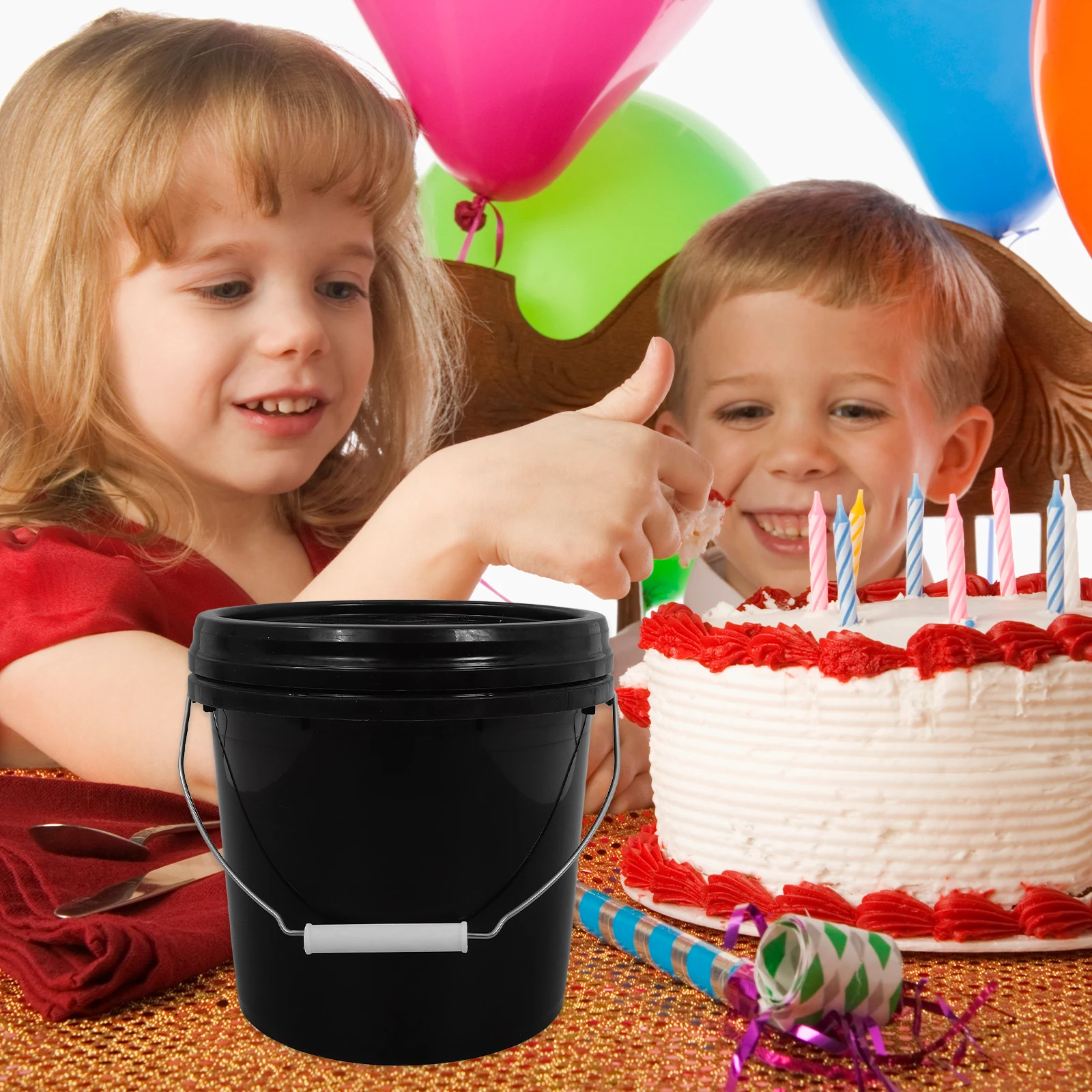 

2Pcs Sealed Bucket Empty Water Container Thickened Plastic Multipurpose Farm Bucket Storage Home Garden Portable