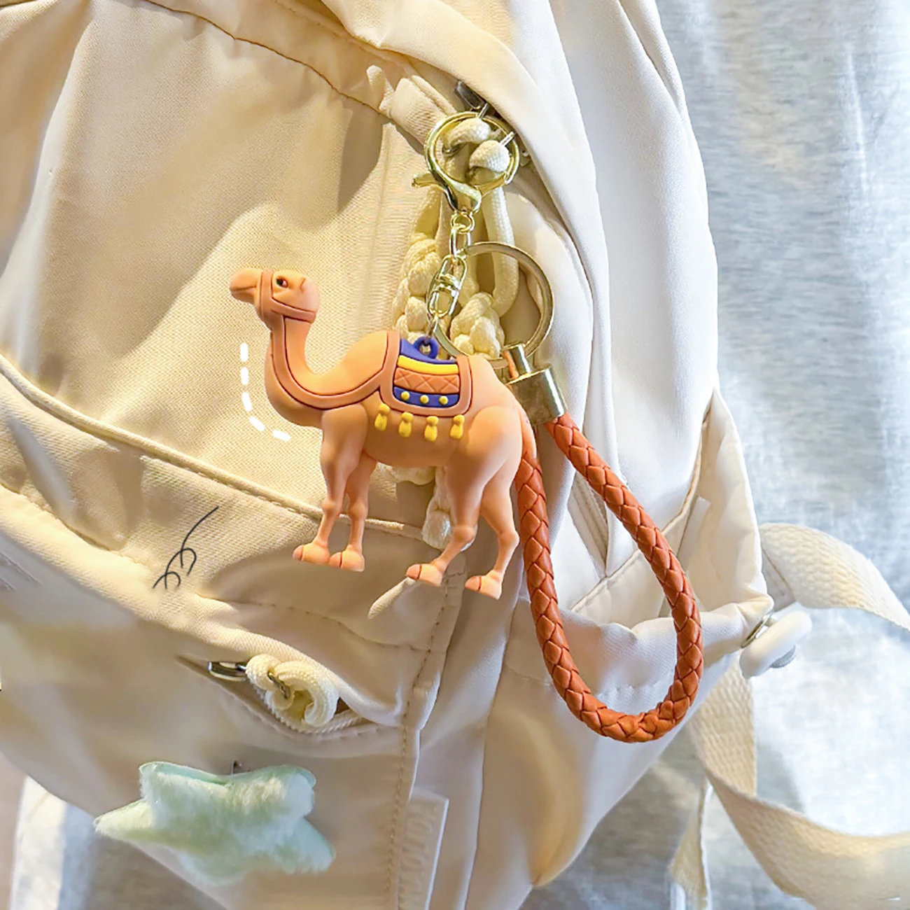 Cartoon Lucky Camel Doll Keychain Pendant Couple Exquisite Car Keychain Bookbag Pendant Desert Tourism Souvenir Gift Keyring