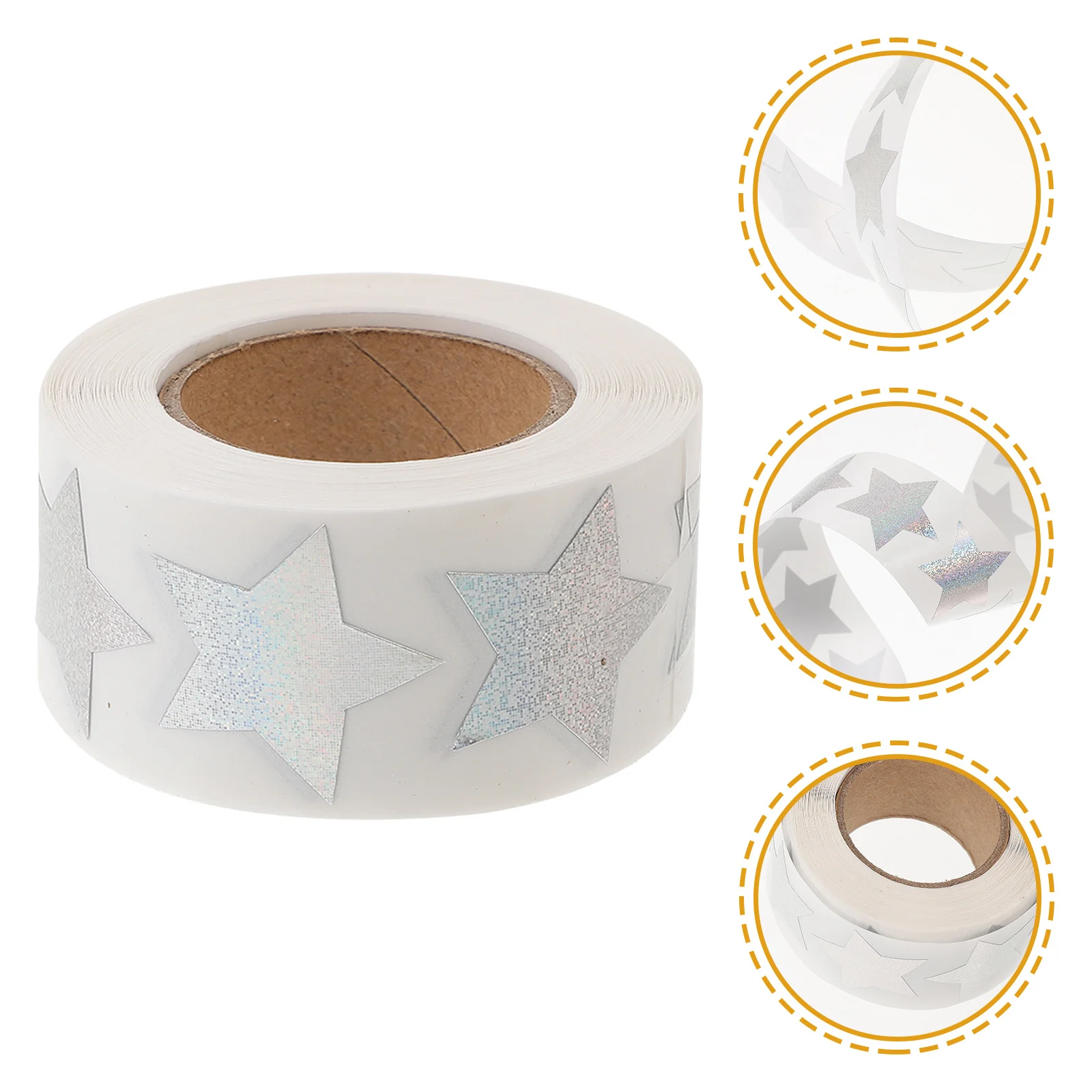 2 Rollen Stern-DIY-Aufkleber, Rollen, glatte Textur, Sammelalbum, Tagebuch, Album, Grußkarten, Dekoration, holografischer Glitzer-Aufkleber