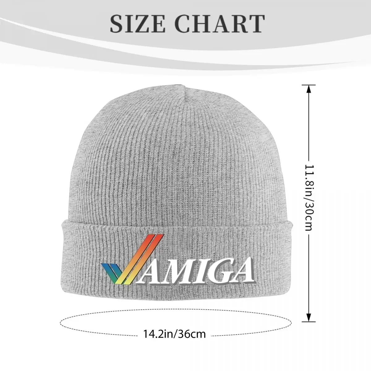 Amiga Beanie Hats Commodore Bonnet Hats Adult Unisex Y2K Cool Hippie Skullies Beanies Autumn Printed Elastic Caps