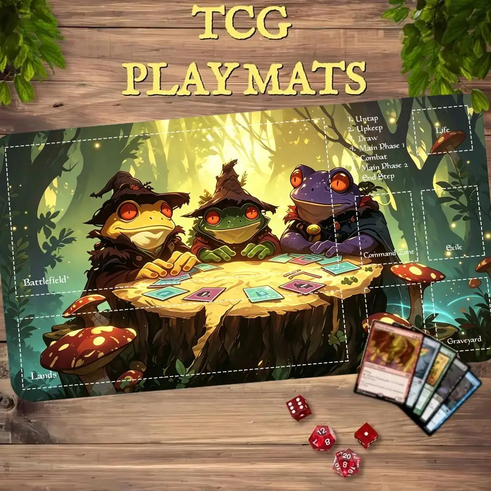 Frog Wizard Theme Desk Mat 600X350 Magic Playmat Gathering Gaming Mats MTG Trading Card Game Playmat Desk Accessories Mouse Mat