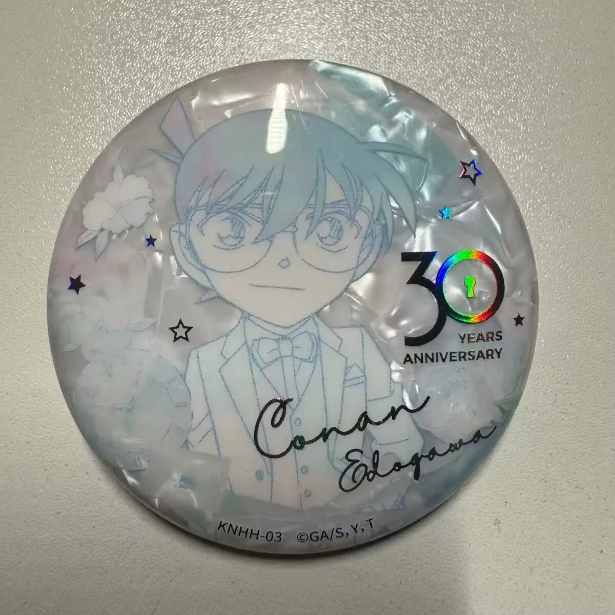 アニメ「名探偵コナン」2D自作創作「怪盗コナン」の30周年記念ハイアピアランスバッジ