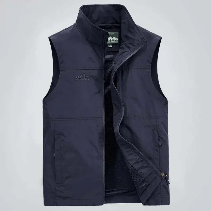 

Sleeveless Vest Men Coat Spring Summer Waistcoat Multi-Pockets Gilet Homme Jacket Techwear Outdoor Fishing Casual Travel Clothes