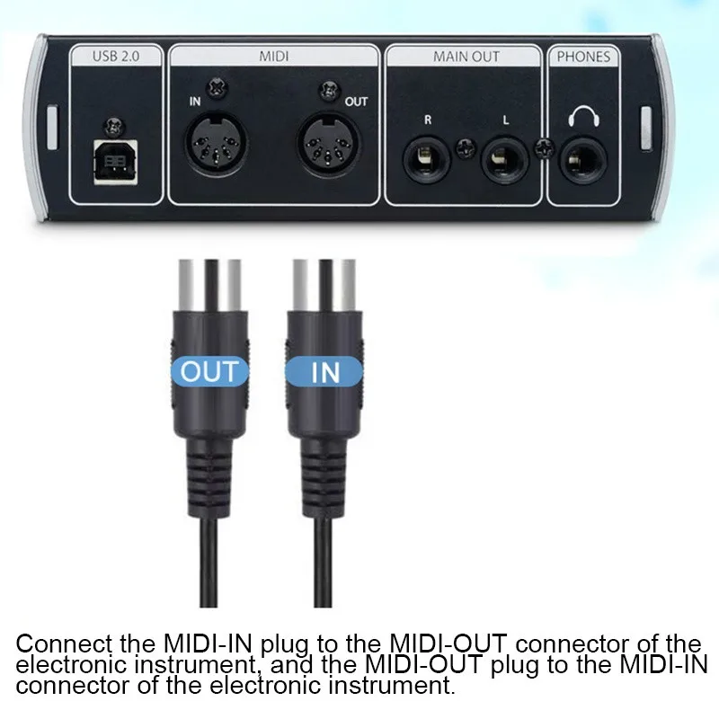 DOREMiDi MIDI To USB Cable USB MIDI Converter With Indicator Light FTP Proceesing Chip MTU-10