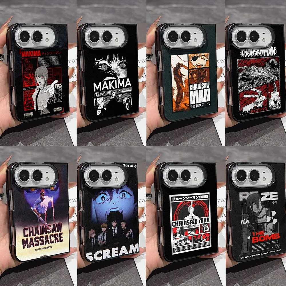 Cool C-Chainsaws M-Mans New Folding Phone Case for iPhone Duo Fold Shockproof duo Back fold Hard Skin texture Cover