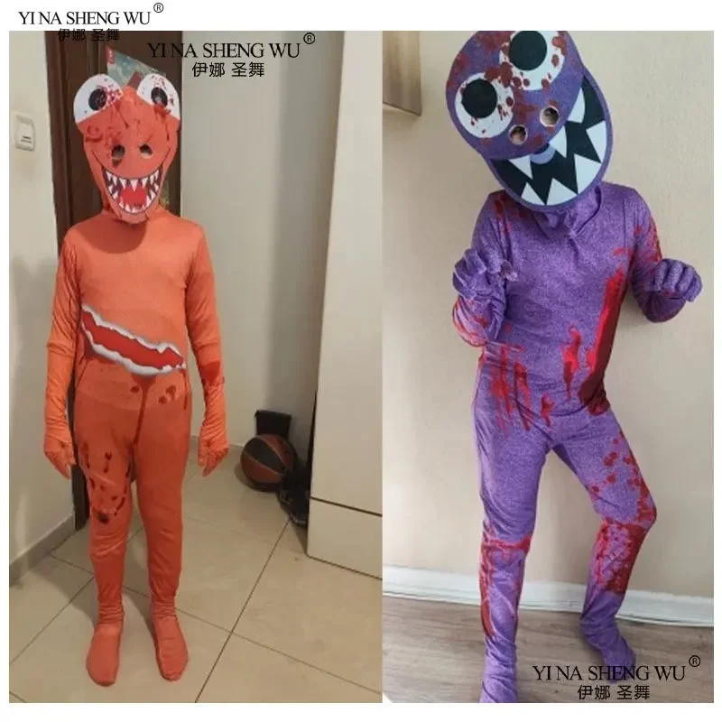 Regenbogen Freunde Kostüm Kinder Jungen blau Monster Wiki Cosplay Horror Spiel Halloween Overall Karneval Geburtstags feier Jungen Kostüm