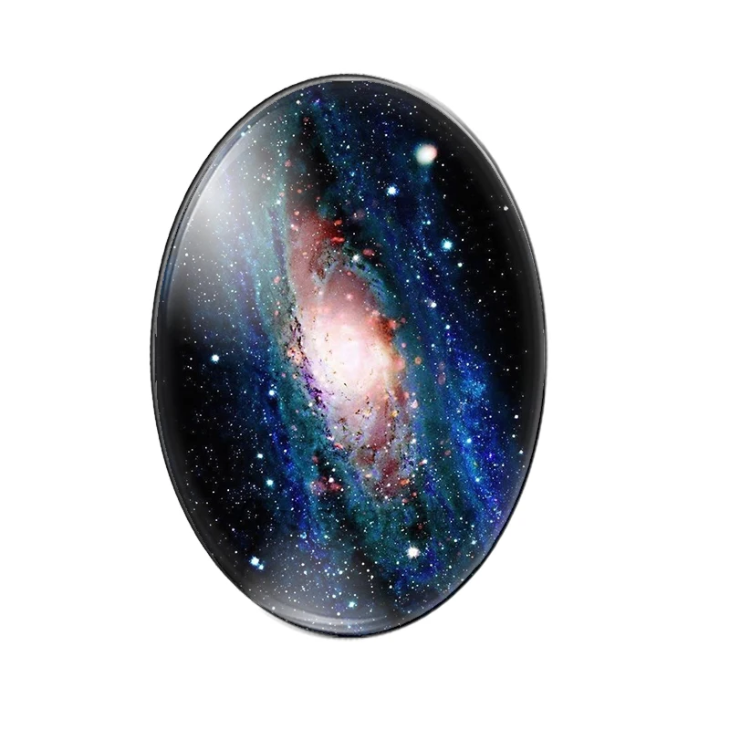 Full Outside space galaxy 10pcs mixed 13x18mm/18x25mm/30x40mm Oval photo glass cabochon flat back Making findings