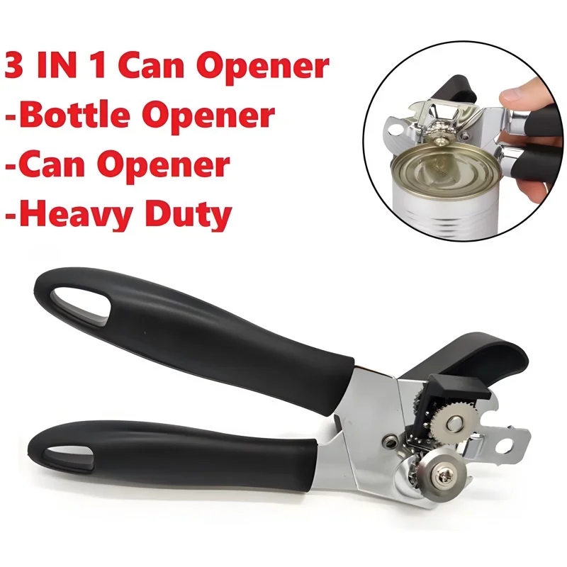 

Professional Tin Manual Can Opener Multifunctional Stainless Steel Beer Grip Opener Side Cut Cans Bottle Opener Home Can Opener