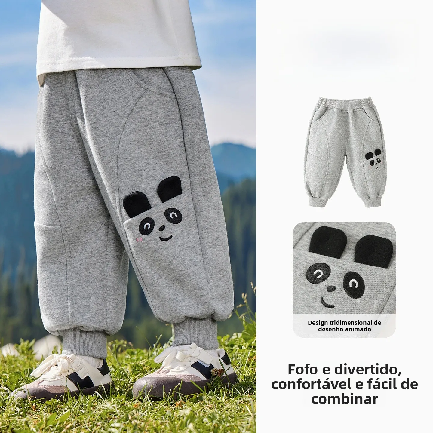Roupas Esportivas Fashion para Crianças, Novo Estilo Outono Inverno, Calças de Moletom Unissex Y10102 para Meninos e Meninas