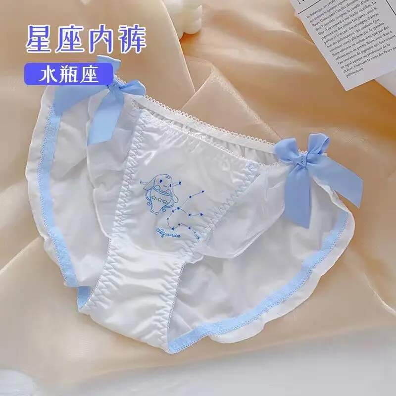 Sanrio 12 Constellation Cinnamoroll Printed Underwear Girl Lingerie Soft Girl Cartoon Cute Bow Cinnamoroll Triangle Panties