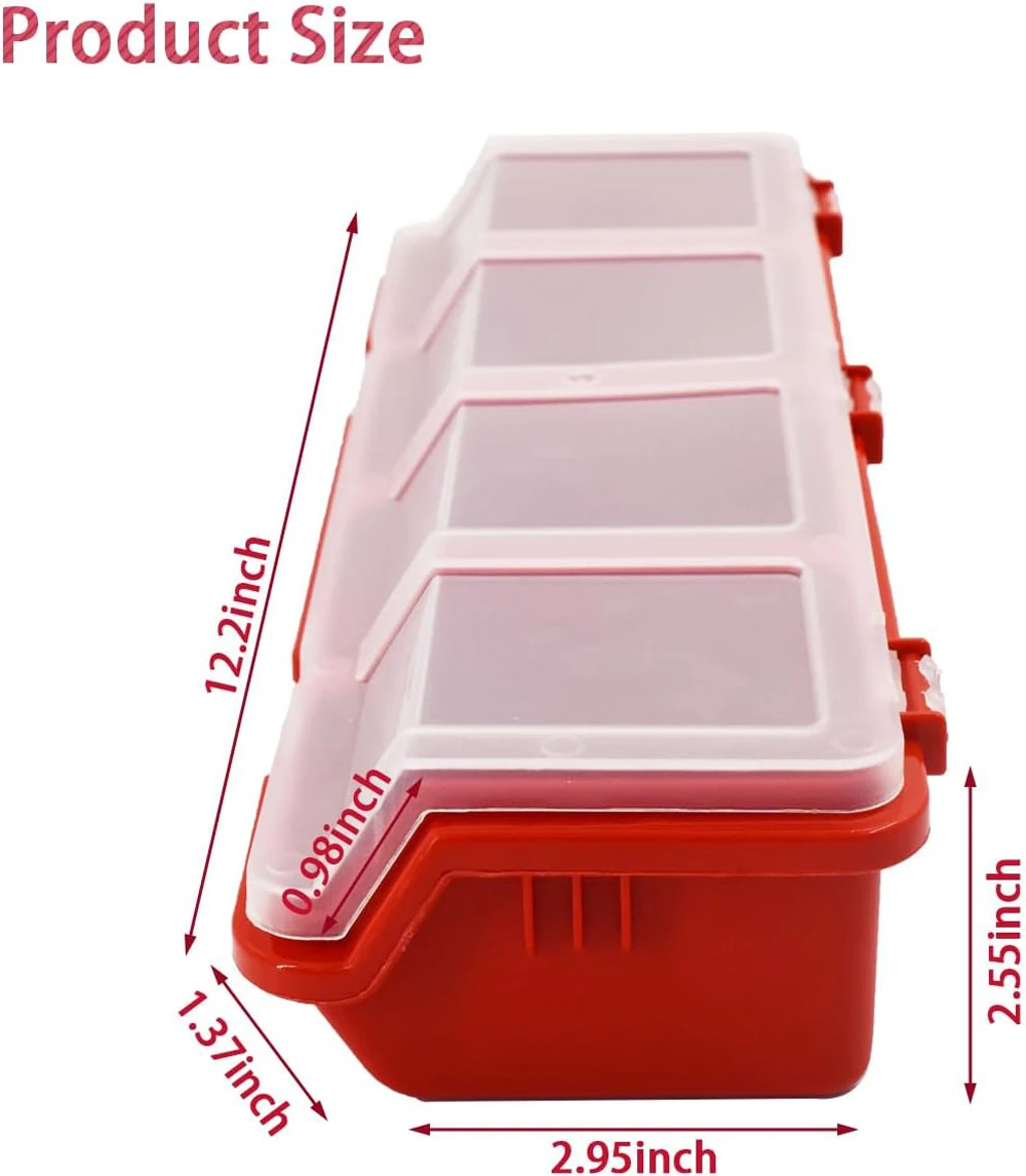 1pc Screw Storage Box with 4 Compartments, Portable Tool Parts Storage Box with Lid, Used for Storing Hardware Parts
