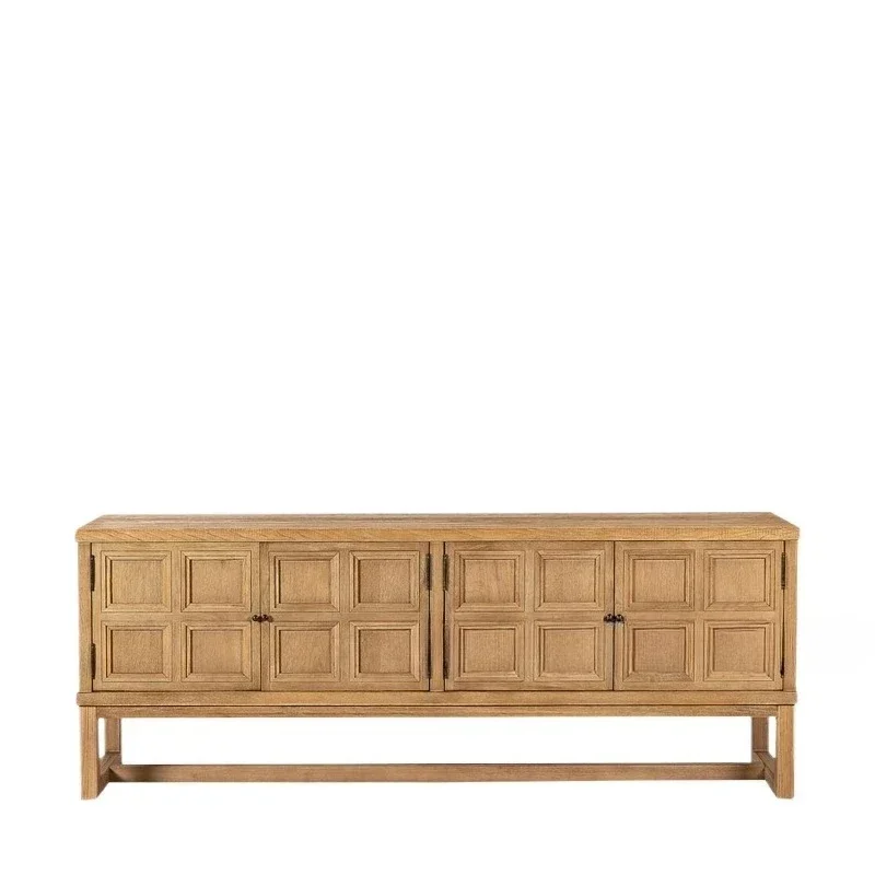 American solid wood porch cabinet retro living room simple TV wall storage decorative cabinet