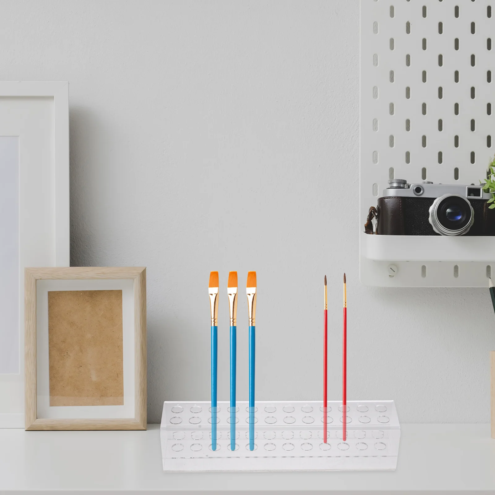 Suporte de caneta acrílico rack de armazenamento para pincéis de maquiagem canetas coloridas escultura facas organizador mesa exibição caso