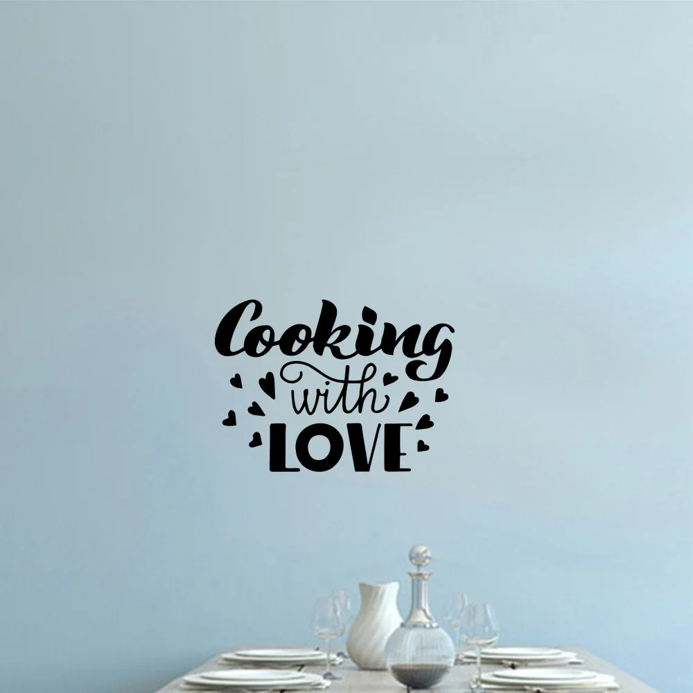 1 pc cooking with love Wall Sticker Removable Wall Stickers Diy Wallpaper For Kids Room Living Room Home Decor Vinyl Mural Decal