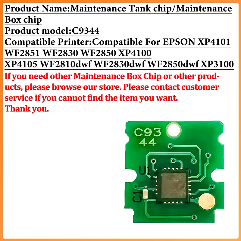 10PCS 9344 C9344 Maintenance Box Chip Compatible For Epson L3560 L3550 L5590 XP-2100 2105 XP-3100 3105 XP-4100 4105 2810 XP2200