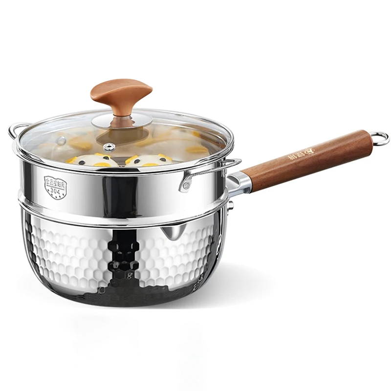 3L Hammer Snow Pan Kitchen Utensils Soup Pot Stainless Steel Nonstick Cookware Set Cooking Pot