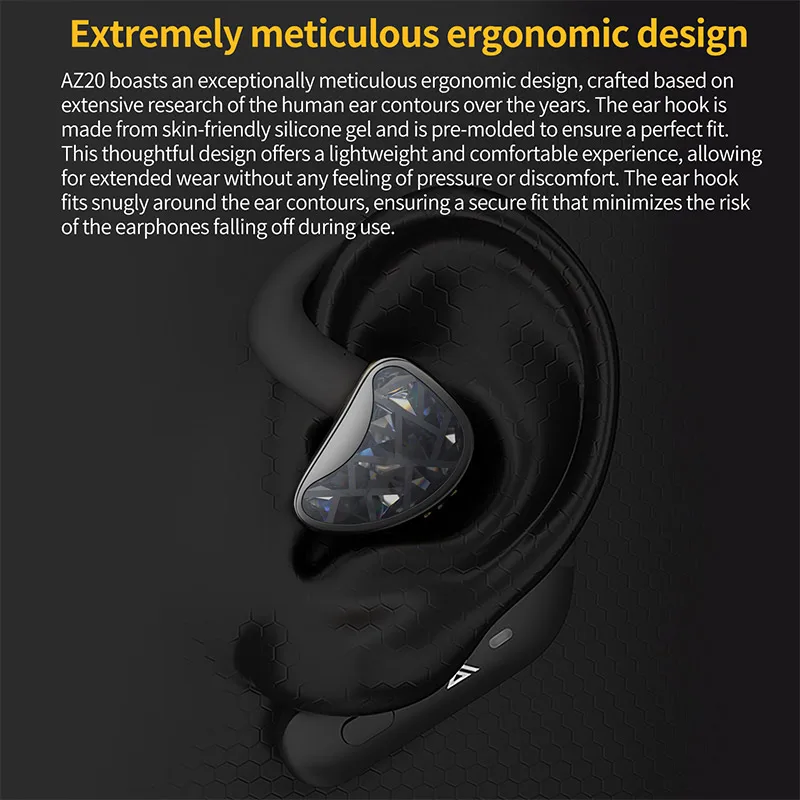 KZ-AZ20 Wireless earhook cable, compatible with Bluetooth 5.3 Snapdragon sound technology, HD audio, PIN C update