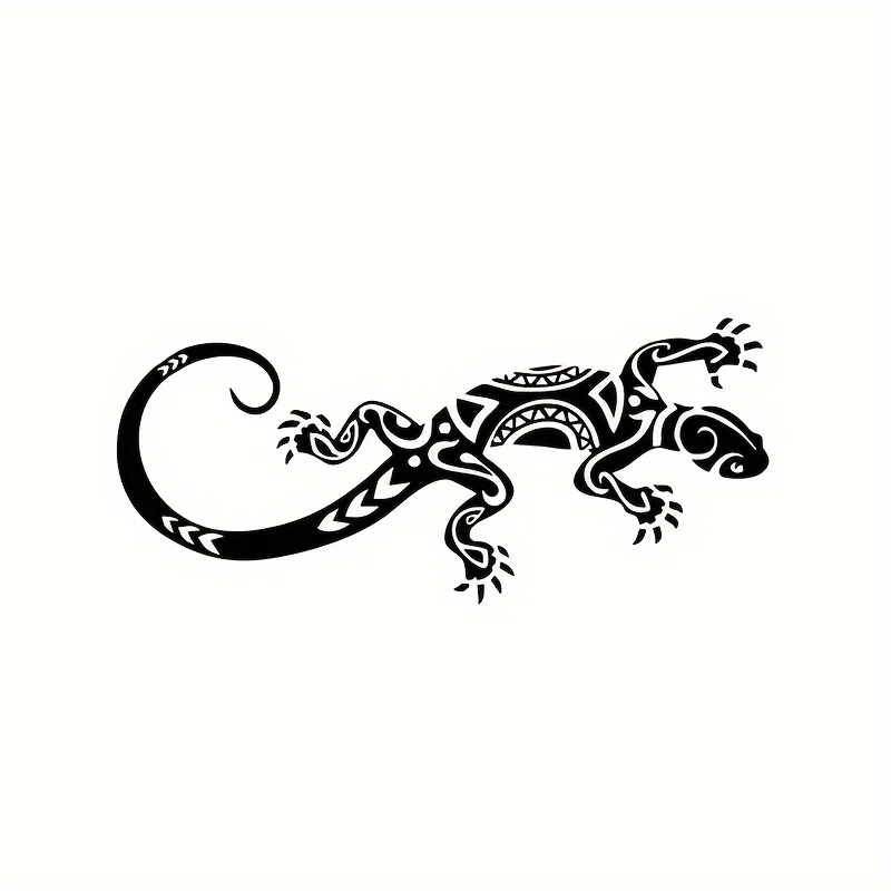 Stylish Maori-Inspired Lizard Tattoo Vector Designs for Car Stickers, Perfect for Laptops, Trucks, Suvs,And Other Auto Additions