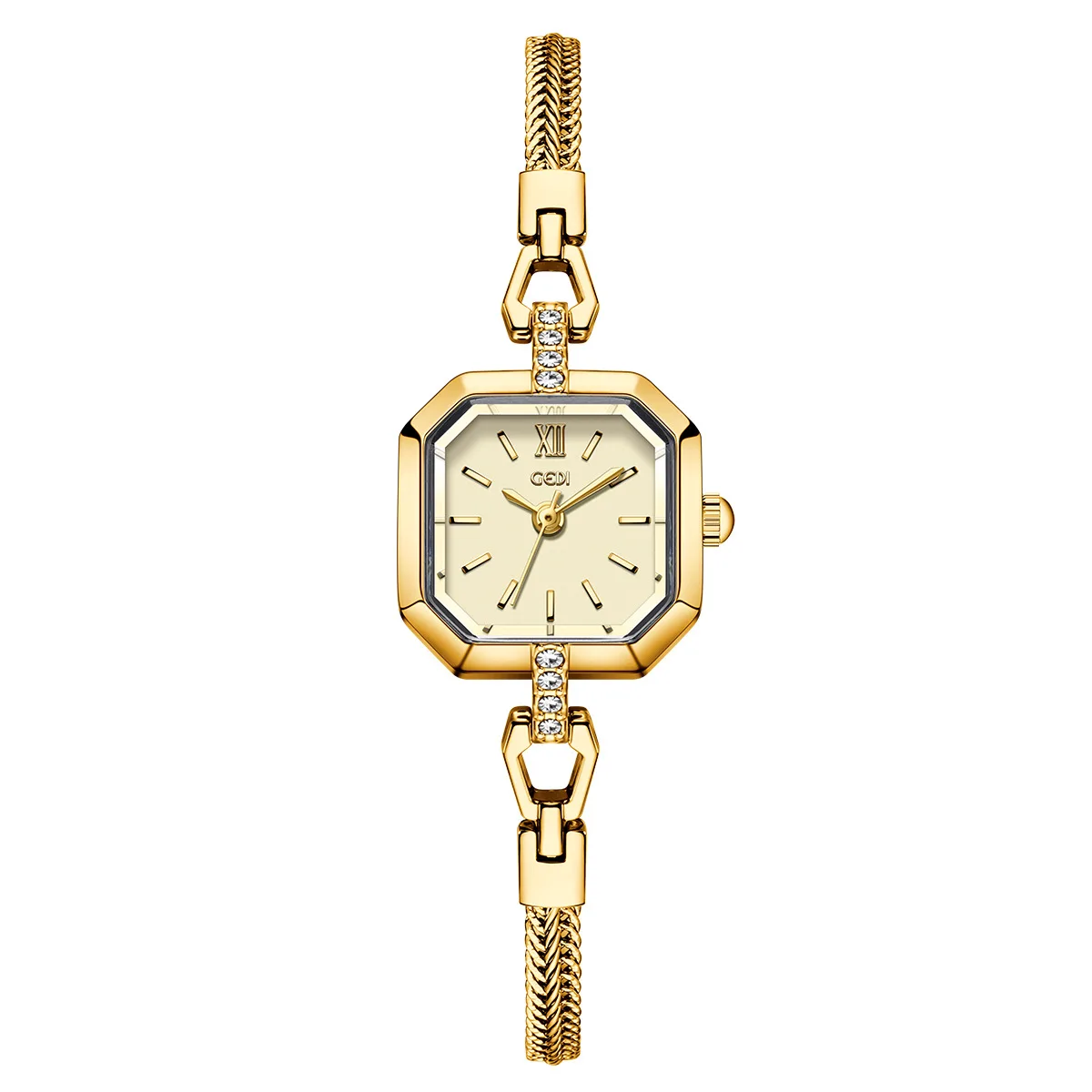 Square Fashionable Exquisite High-end Alloy Quartz Watch, Light Luxury Retro Niche High-value Women