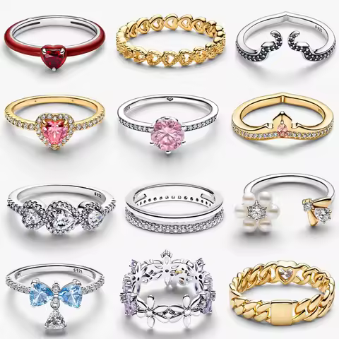 2026 New 925 Silver Shining Cuban Inlay Laboratory Plant Specimen Heart shaped Bee Bow Ring Exquisite DIY Charm Jewelry