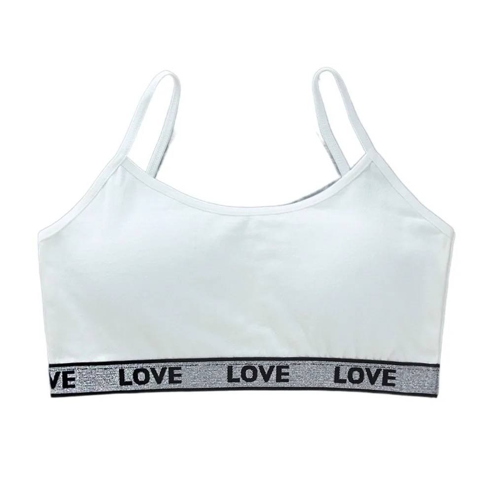 

New Cotton Girls Training Bras Breathable Girl Sports Bra Children Innerwear Elastic Removable Sponge Cup Children Tube Tops
