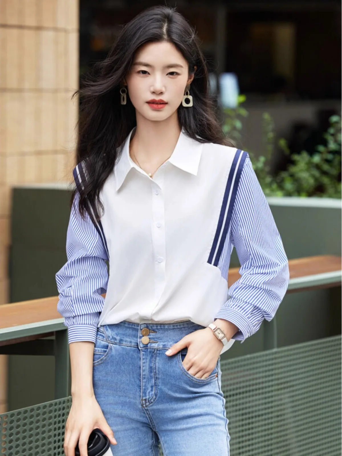 New Arrival Women\'s Blusa Mujer for Spring Autumn Fashion Trendy Print Ladies\' Button-Down Shirt for Work and Casual