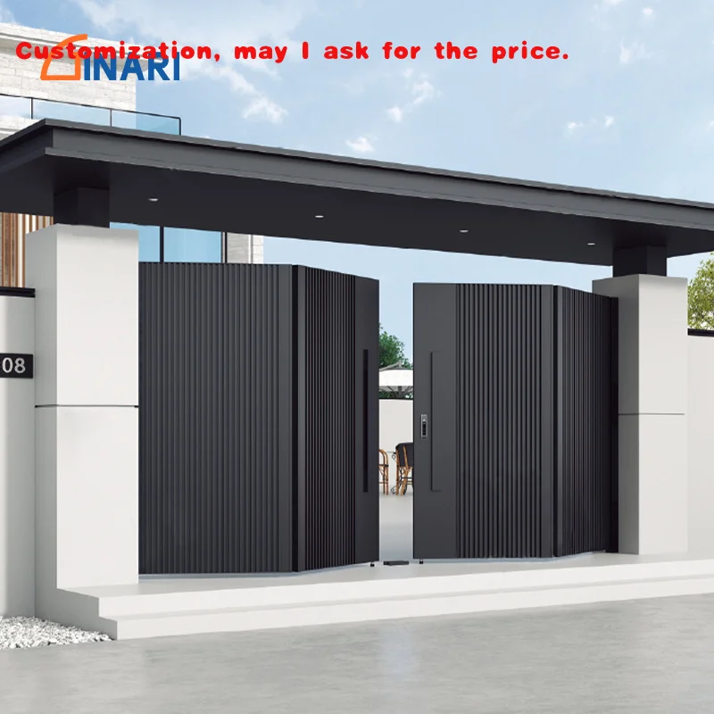 custom.GINARI 2026 New Aluminum Art Courtyard House Sliding Door Luxury Gate