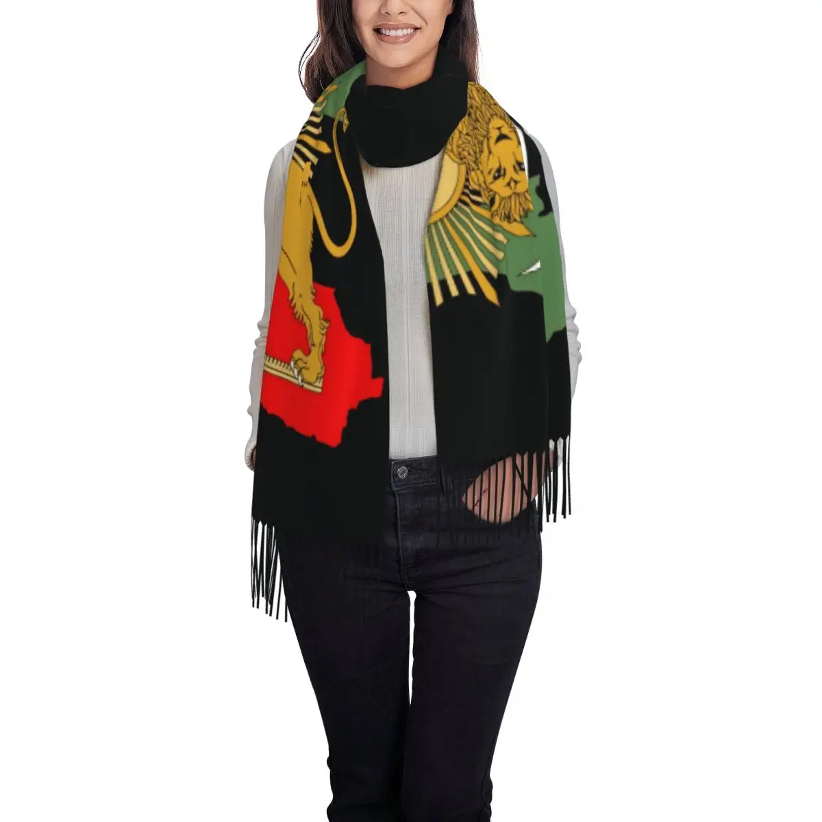 Make Iran Great Again Scarf Iranian Warm Soft Shawls and Wraps with Long Tassel Headwear Scarves Winter Custom DIY Bufanda