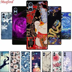 For Sony Xperia 10 VI 2024 Case 3D Relief Emboss Black Silicone Soft Back Cover Case For Sony Xperia 1 VI 10 5 V 1 10 III Case