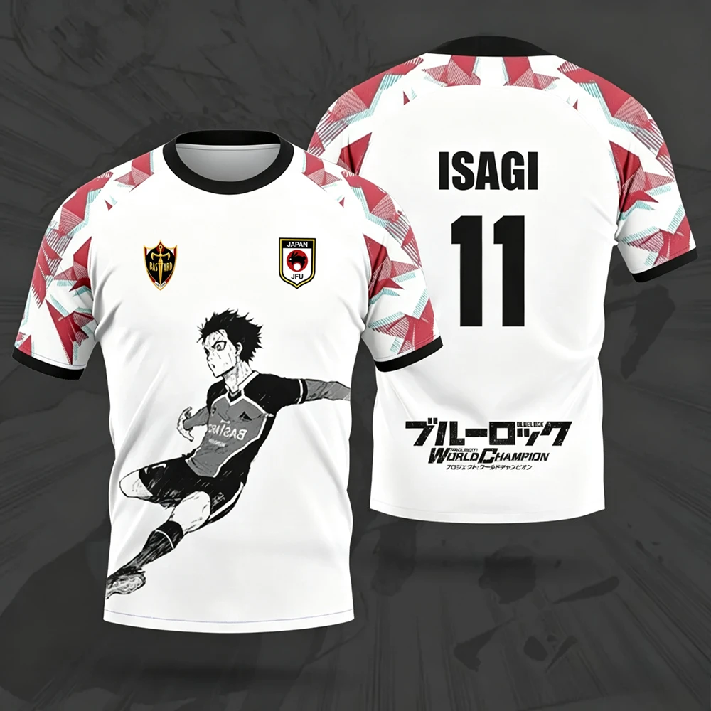 Jersey Futsal Cosplay Football Motif VL Replika Blue Lock Anime Bastard Munchen Men Summer Japan Anime 3D Print Sports T-shirt