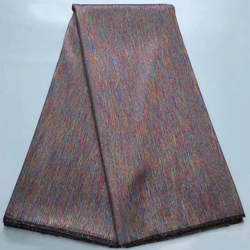 

Luxury Nigerian Brown Color Gilding Brocade Lace Fabric High Quality Lace African Jacquard Lace Fabric For Woman Dresses