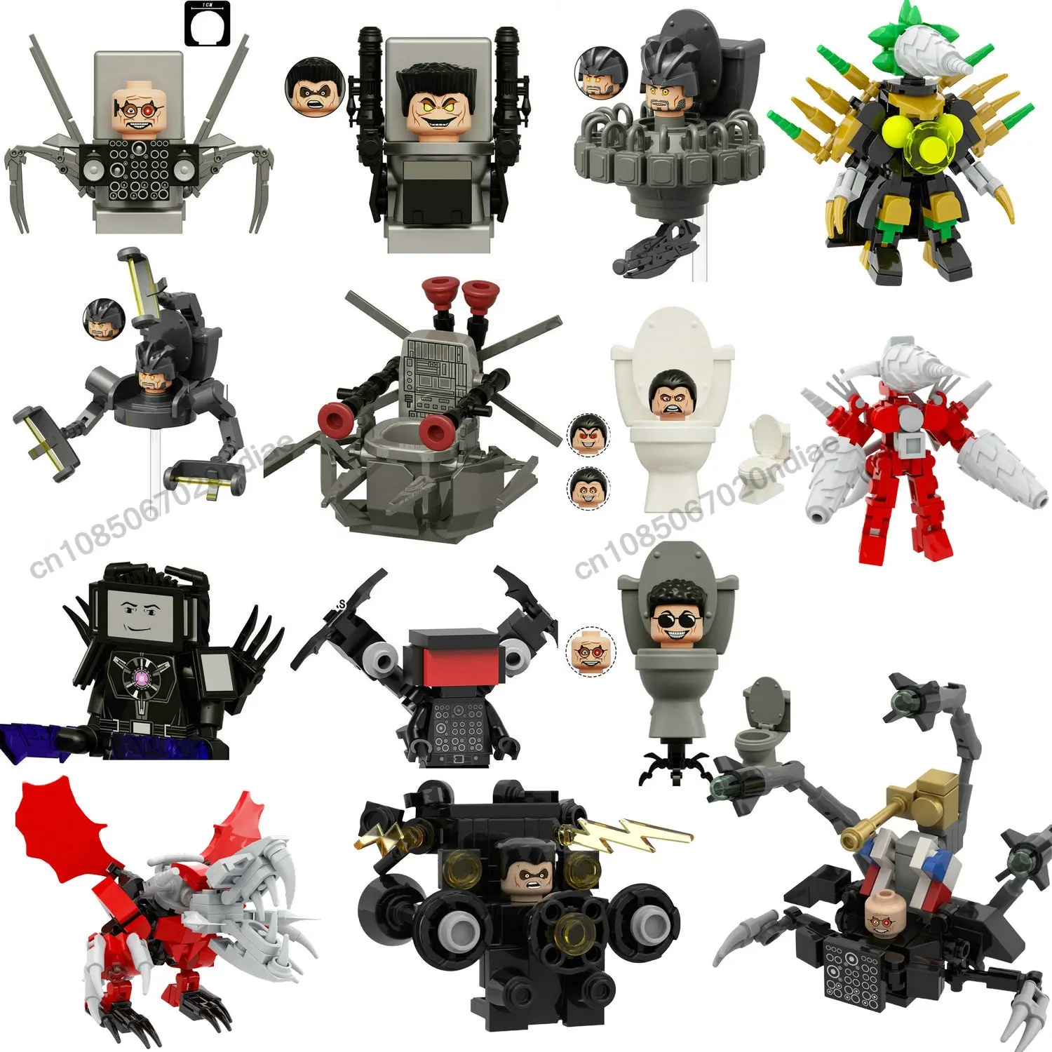 4CM Skibidi Toilet Man Mini Figure Monitor Building Blocks Audio Camera Man Toys Boy Children Christmas Birthday Gift