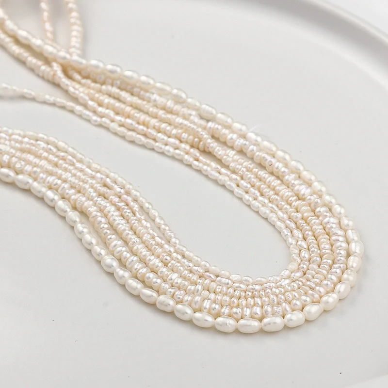 Natural Freshwater Pearls Real Button Pearl Beads Rondelle Shape Cultured Pearl String Loose Beads for Jewelry Making Wholesale