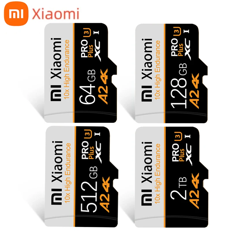 การ์ดหน่วยความจำ Xiaomi 2TB 1TB Class10 V60 A2การ์ด TF U3 Mini SD การ์ด512GB การ์ด Micro TF ความเร็วสูง128GB สำหรับ Nintendo SWITCH