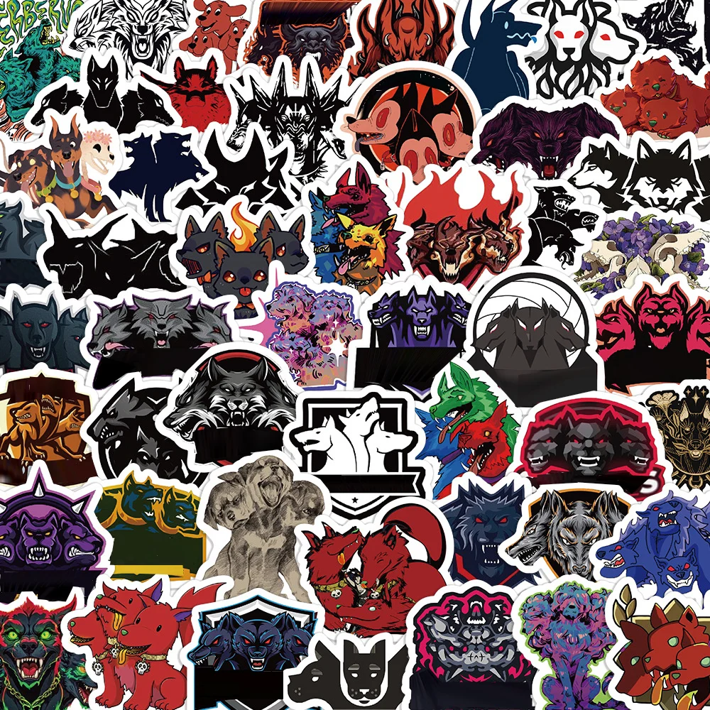 10/60PCS Dark Series Dog Graffiti Stickers Cartoon Animals Luggage Skateboard Helmet Motorcycle Phone Case Laptop Decoration