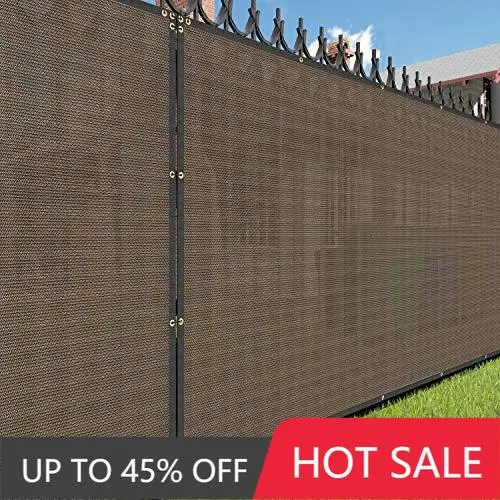 

Multi-size Brown Balcony Deck Privacy Screen Cover, Outdoor Backyard Shade Windscreen Mesh Fabric 90% Commercial Grade 150GSM