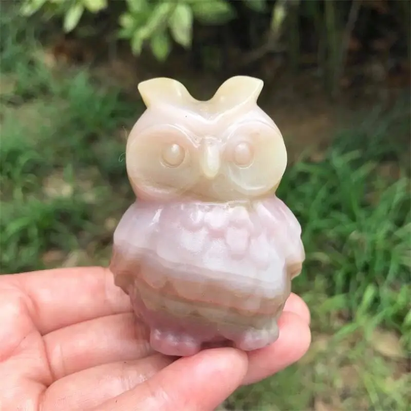 

Натуральный Цветной кальцит 6 см, сова, кристалл, лечебный камень, подарок, поделки для дома, фэн-шуй, украшение, 1 шт.