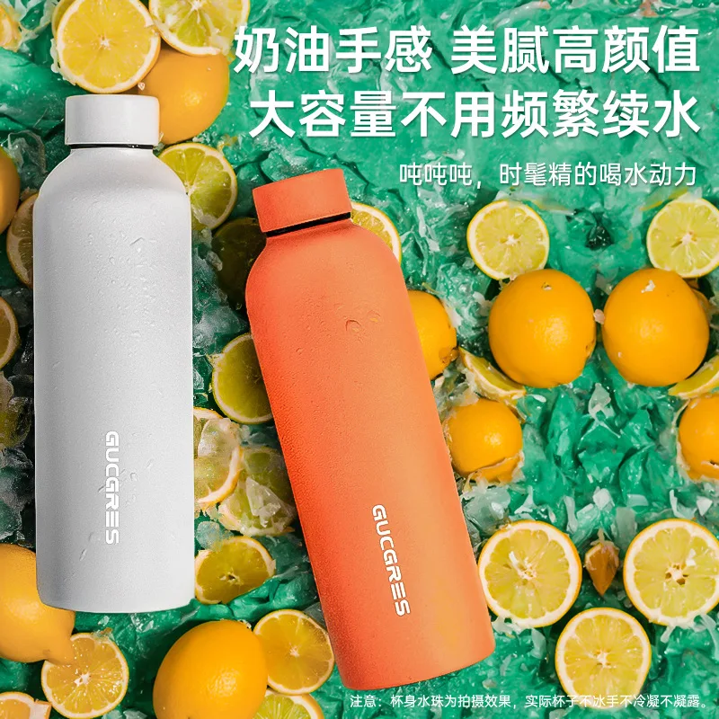 

American style narrow mouth insulated cup, portable vacuum double-layer 304 stainless steel water cup, car sports kettle