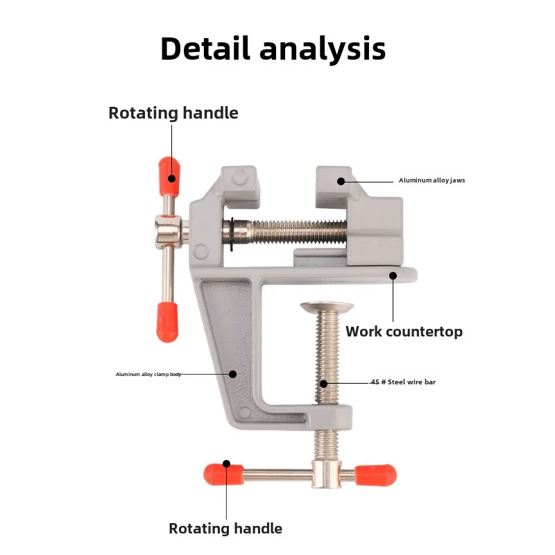 Multifunctional Aluminum Alloy Bench Vise Portable Mini Table Clamp for Jewelry Making Hobby Crafts Mold Fixing & Repair Tasks