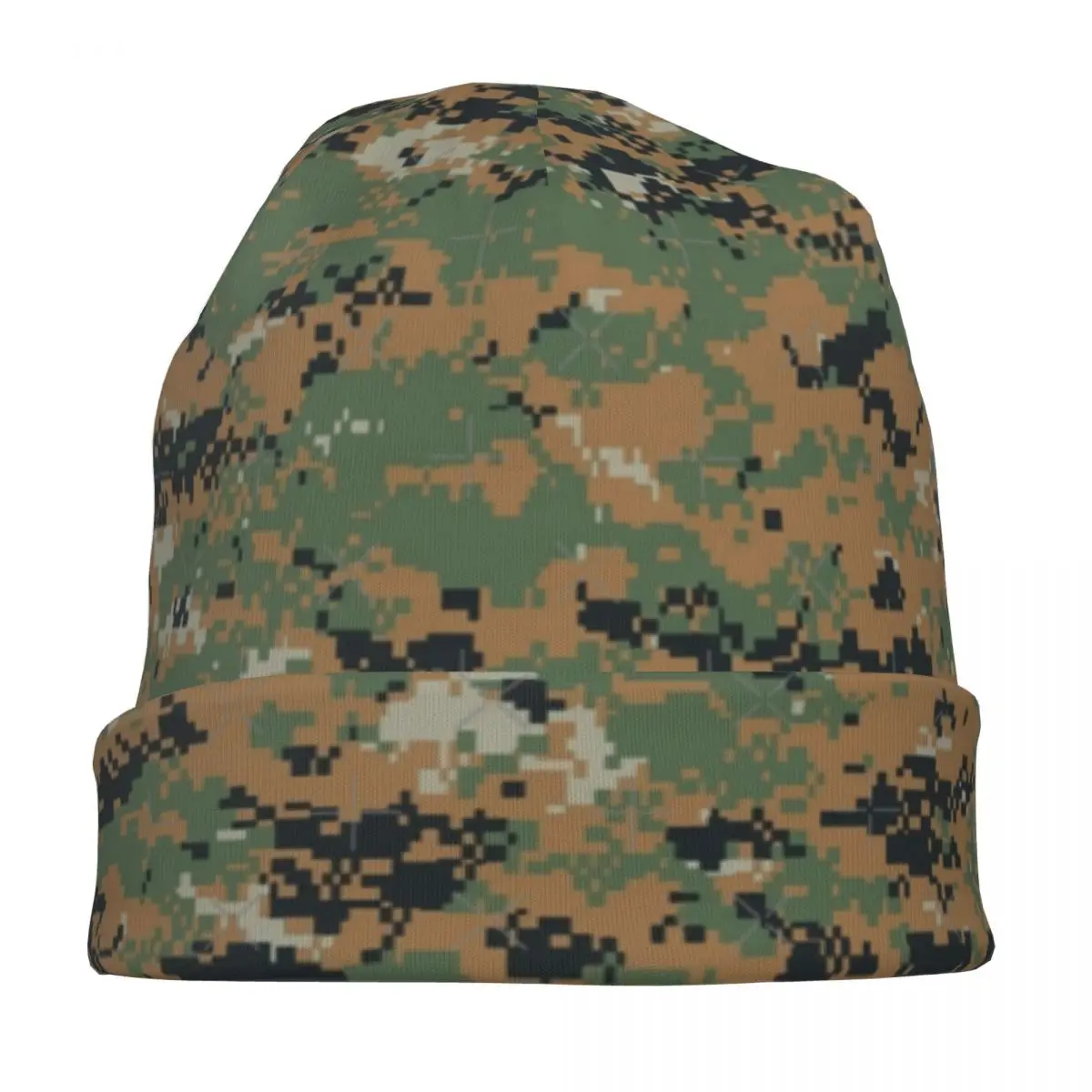 Marpat Woodland Camouflage Bonnet Hats Goth Street Armys Militery Camo Skullies Beanies Hats Men's Women's Warm Dual-use Caps view 3