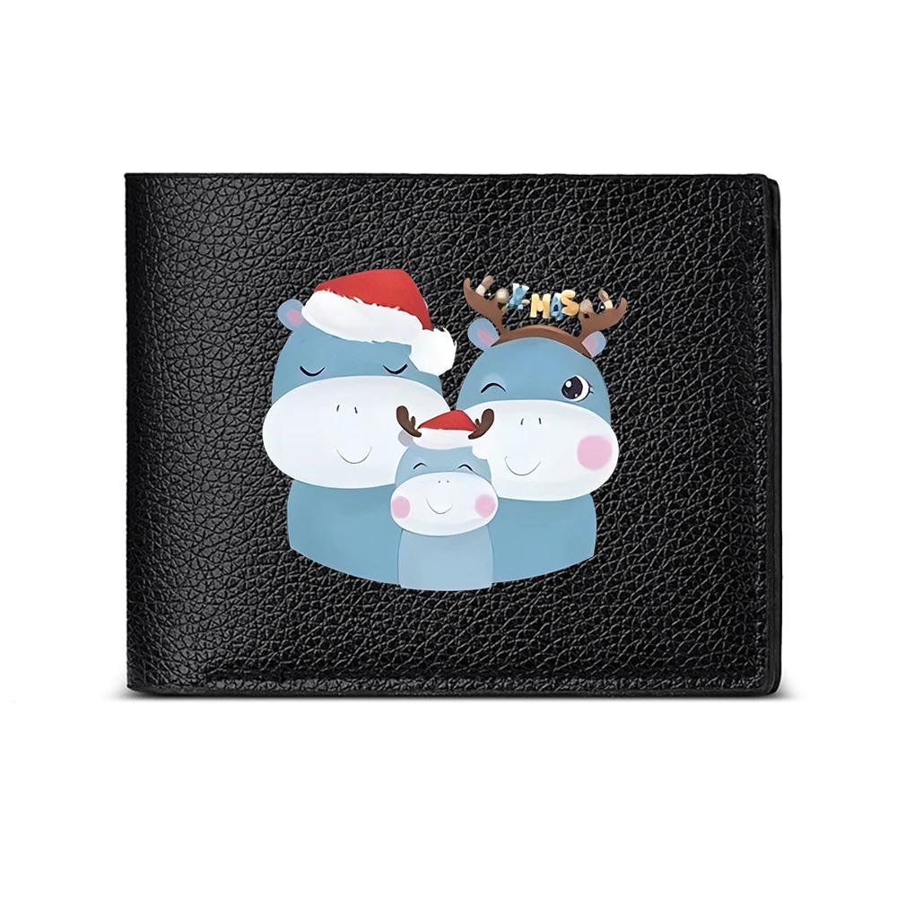 Cute Christmas Reindeer Family Print Men's Wallet Card Holder Fashion Casual Business Style