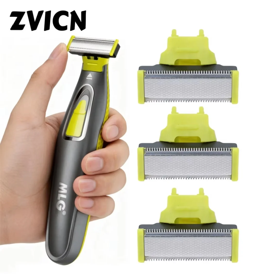 MLG Men's USB Rechargeable Electric Shaver Replacement Blade Accessories - Waterproof, Washable, Beard and Full Body Suitable