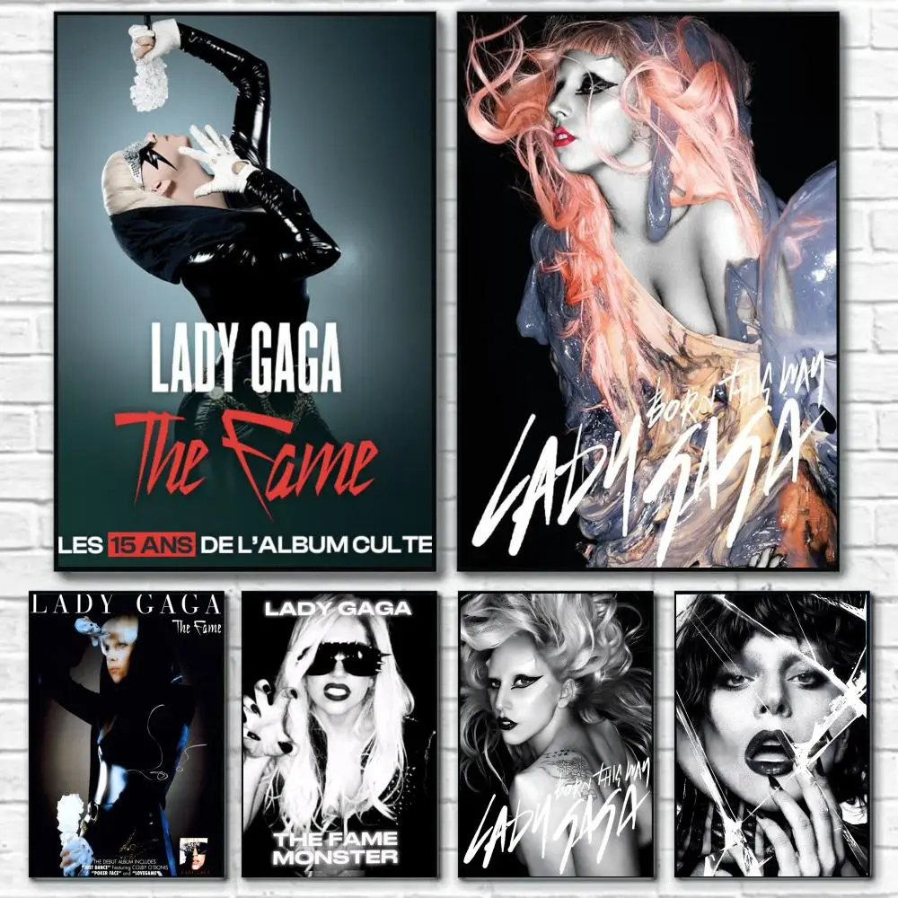 

Плакат с известной певицей L-Lady G-Gaga, декор для стен комнаты, водонепроницаемые наклейки для украшения дома, бара, спальни